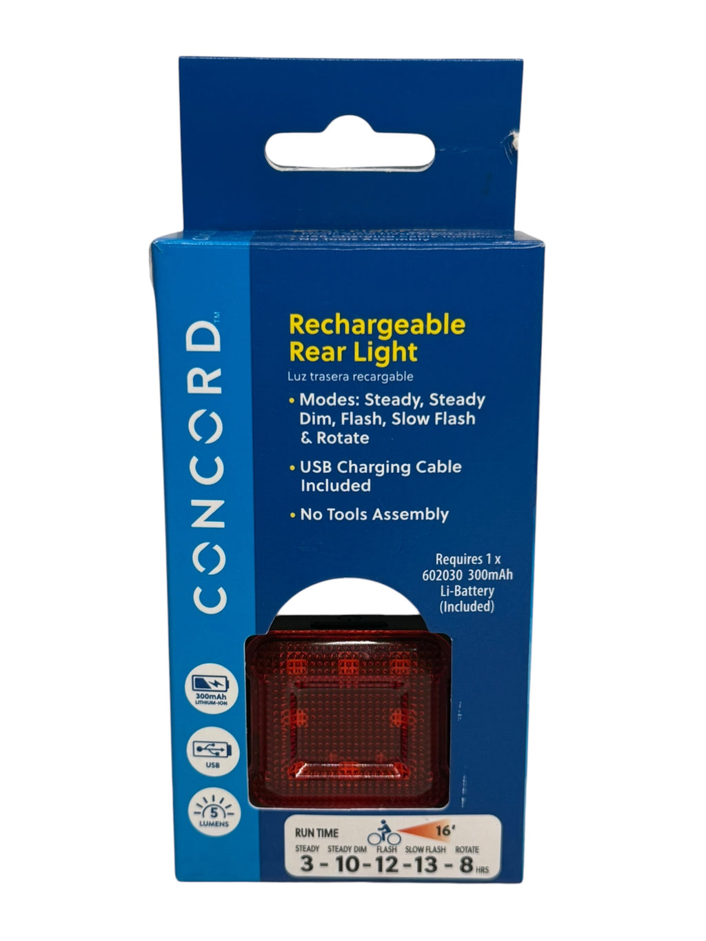 Concord Rechargeable Rear Bicycle Light