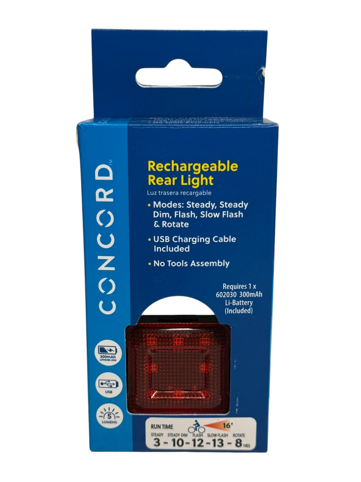 Concord Rechargeable Rear Bicycle Light