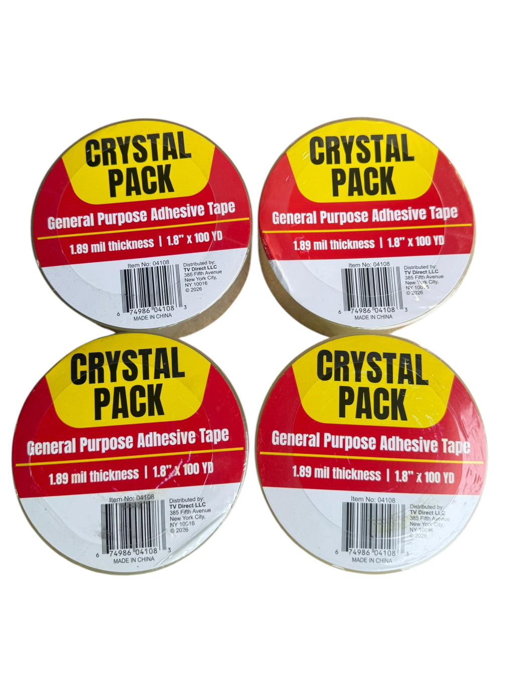 4-Pack Crystal Pack General Purpose Adhesive Tape