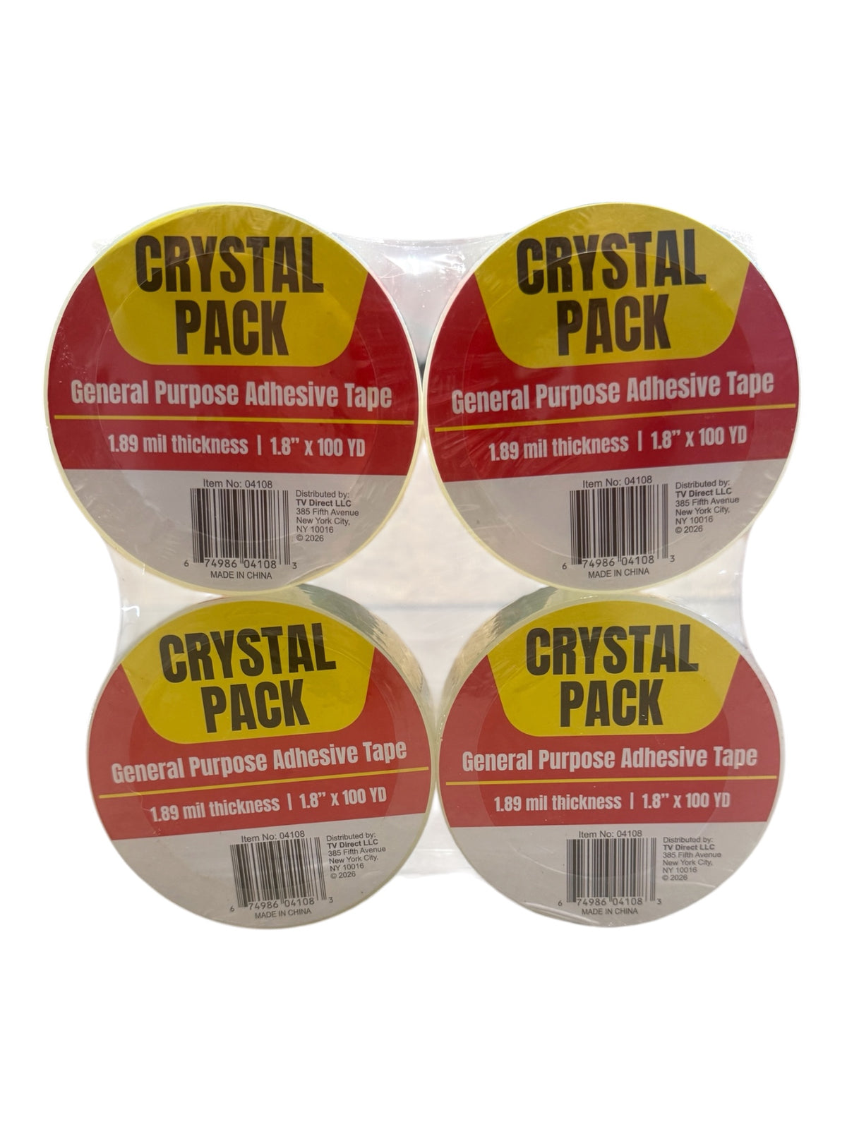 4-Pack Crystal Pack General Purpose Adhesive Tape