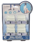 Wall Mount Broom Grippers - Set of 4