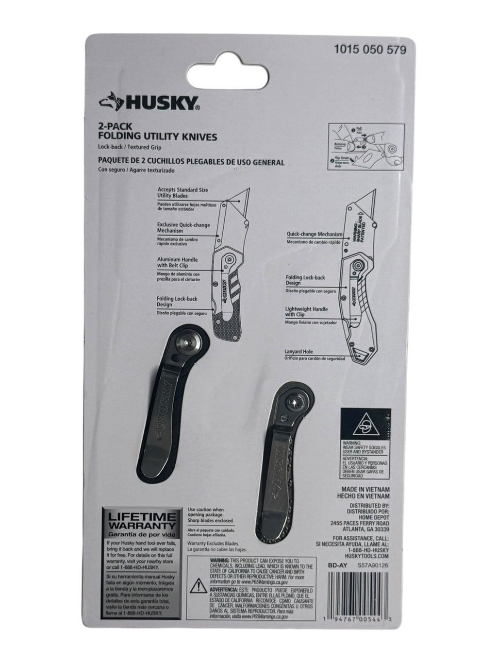 Husky 2 Pack Folding Utility Knife Set