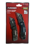 Husky 2 Pack Folding Utility Knife Set